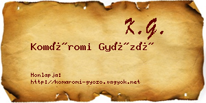 Komáromi Győző névjegykártya